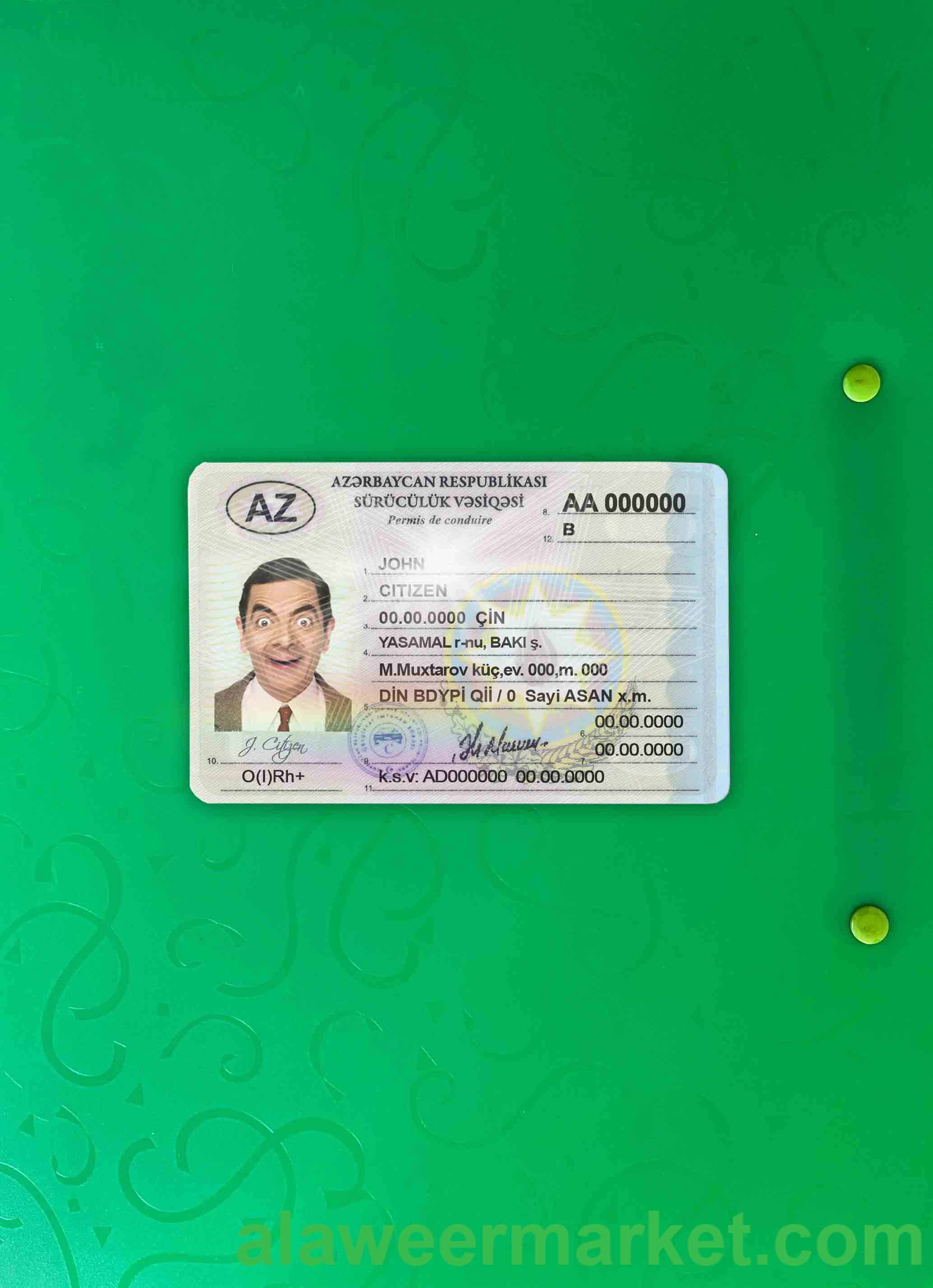 Azerbaijan DL (2013 - present) photolook FRONT